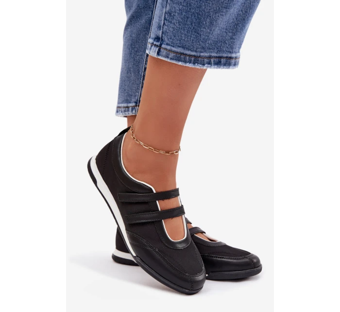 Sportovní dámské baleríny S Pásky Černé model 21956206 - Boto