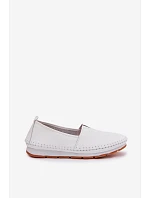 Kožené dámské polobotky LR61-7051 bílé - S.Barski