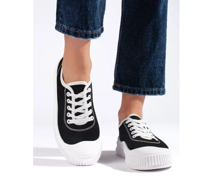 Trendy tenisky dámské černé bez podpatku Trendy tenisky dámské černé bez podpatku