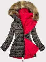 Červeno-hnědá oboustranná dámská bunda (w555) Červeno-hnědá oboustranná dámská bunda (w555)