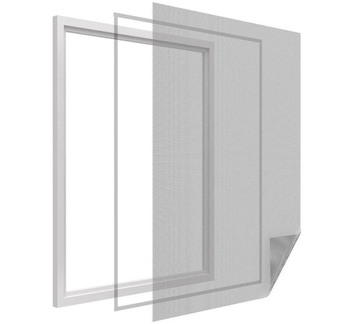 MOSKYTIÉRA DO OKNA 150X180 BÍLÝ POLYESTER + PÁSEK NA SUCHÝ ZIP