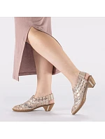 Dámské kožené pohodlné elastické polobotky na podpatku Rieker 46778-64 Dámské kožené pohodlné elastické polobotky na podpatku Rieker 46778-64