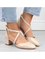 Sergio Leone W SK365B perleťové béžové sandály s pásky