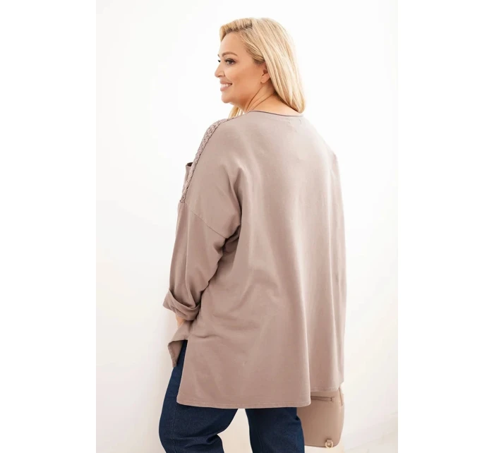 Dámská blůza Plus Size bavlněná s potiskem fango Dámská blůza Plus Size bavlněná s potiskem fango