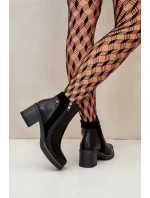 Dámské Botky Z Eko Kůže Na Podpatku Zateplené Černé model 21669129 - Boto Dámské Botky Z Eko Kůže Na Podpatku Zateplené Černé model 21669129 - Boto