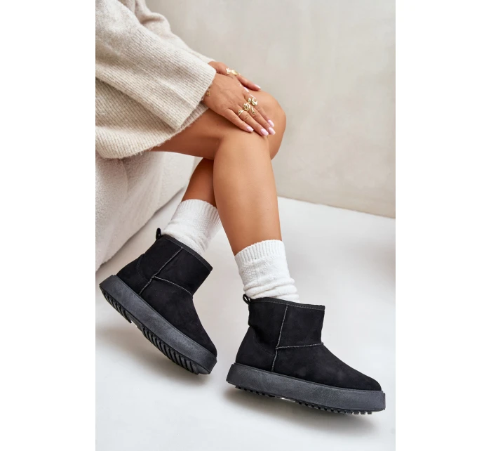 Dámské Sněhule Na Platformě Z Eko Semiše Černé Atteria Dámské Sněhule Na Platformě Z Eko Semiše Černé Atteria