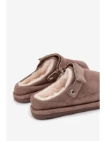 Dámské pantofle s páskem Vyhřívané s kožíškem Tmavě béžové Rilena Dámské pantofle s páskem Vyhřívané s kožíškem Tmavě béžové Rilena