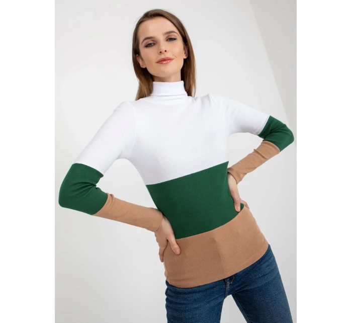 Dámská halenka RV BZ 8465 1.08P bílá zelená - FPrice Dámská halenka RV BZ 8465 1.08P bílá zelená - FPrice