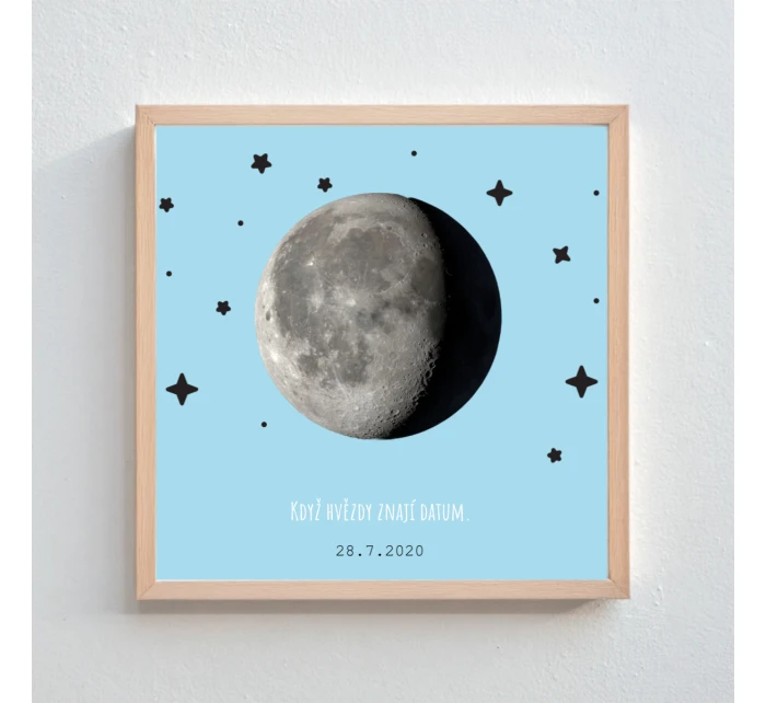 Personalizovaný plakát v rámu - čtverec 20x20 - měsíční fáze