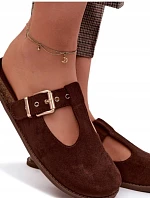 Dámské nazouváky 2831 hnědé - Ideal Shoes