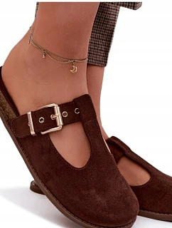 Dámské nazouváky 2831 hnědé - Ideal Shoes