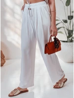 Dámské volnočasové kalhoty s širokými nohavicemi white Dstreet model 21987243 - FashionStreet
