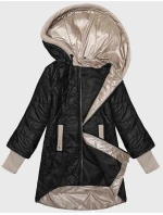 Černá dámská prošívaná bunda s ozdobnými stahovacími lemy model 20979303 - S'WEST