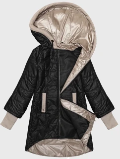 Černá dámská prošívaná bunda s ozdobnými stahovacími lemy model 20979303 - S'WEST