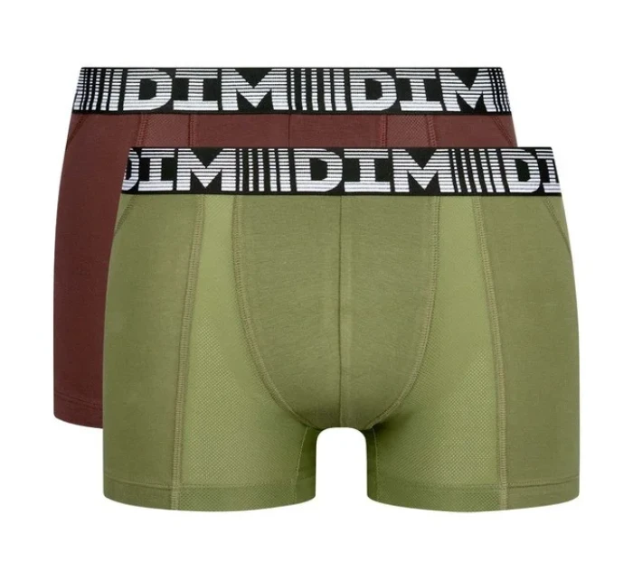 Pánské boxerky 2ks DIM COTTON 3D FLEX AIR BOXER 2x - DIM - green Pánské boxerky 2ks DIM COTTON 3D FLEX AIR BOXER 2x - DIM - green