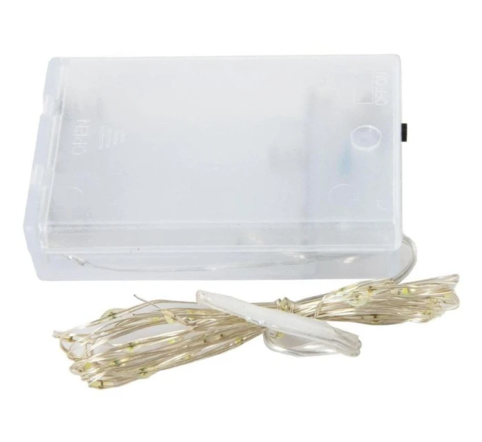 DRÁTĚNÁ SVĚTLA GIRLANDA NA BATERIE 40 VEDLA VÍCE BAREV