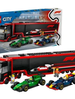 LEGO CITY 60445 F1 Truck s vozy RB20 a AMR24 F1