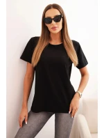 Dámská bavlněná blůza model 21308399 střihu černá - K-Fashion