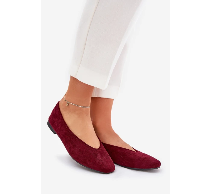 Klasické Baletky Z Eko Semiše Bordové model 21687286 - Boto