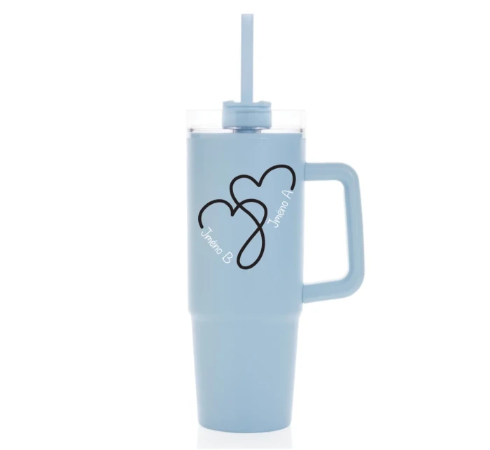 Termoska s průhledným víčkem pro zamilované