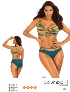 Dámské dvoudílné plavky S934CO1-1 Columbia 1 oranžová/petrolejová - Self