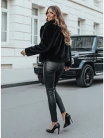 Dámský kožich GLAMFLUFFY krátký černý FashionStreet TY4985