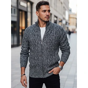 Pánský rozepínací šedý svetr Dstreet model 21995272 - FashionStreet