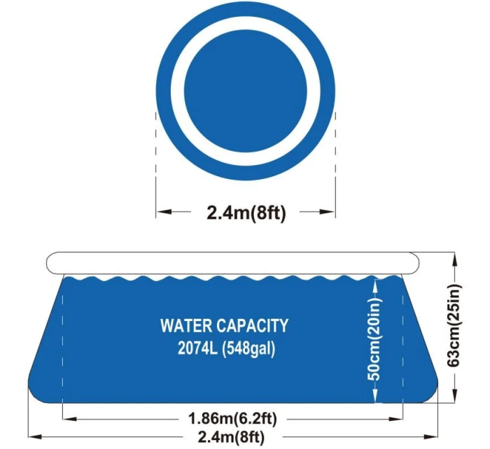 ROZŠIŘITELNÝ BAZÉN S NAFUKOVACÍM LÍMCEM 240X63CM 17792
