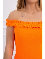 Španělská halenka s volánky oranžová neonová