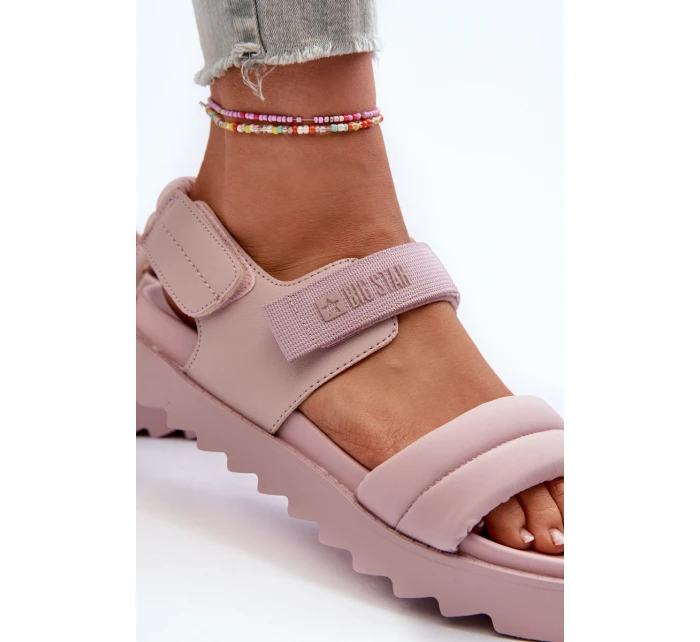 Dámské sandály na platformě Big Star NN274753 růžové Dámské sandály na platformě Big Star NN274753 růžové