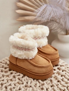 Sněhuláky dětské s kožíškem a vzorem Camel Melefia