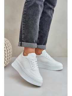 Dámské Tenisky Na Platformě S Dekorativním Šněrováním Bílé Mistra