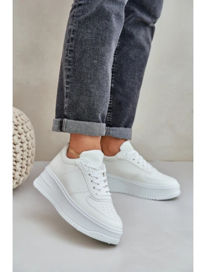 Dámské Tenisky Na Platformě S Dekorativním Šněrováním Bílé model 21684949 - Boto Dámské Tenisky Na Platformě S Dekorativním Šněrováním Bílé model 21684949 - Boto