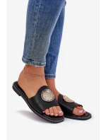 Pantofle Na Podpatku S Dekorací Černé model 21685588 - Boto Pantofle Na Podpatku S Dekorací Černé model 21685588 - Boto