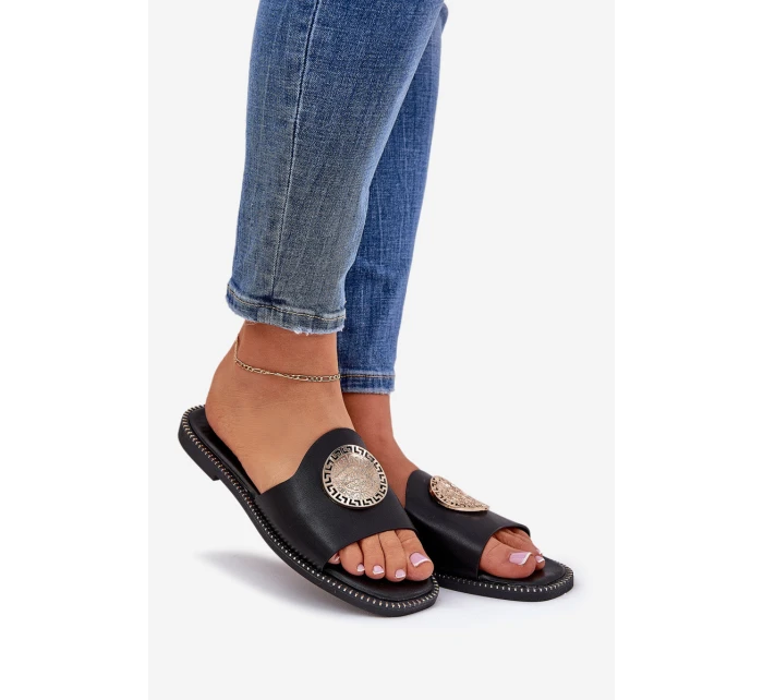 Pantofle Na Podpatku S Dekorací Černé model 21685588 - Boto Pantofle Na Podpatku S Dekorací Černé model 21685588 - Boto