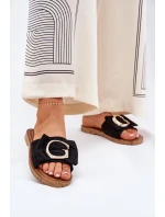 Plné Dámské Sandály S Ozdobným Detalem Černé Nellodra