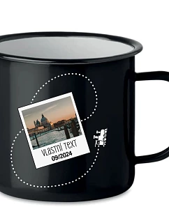 Personalizovaný retro plecháček s fotkou a cestovatelským motivem