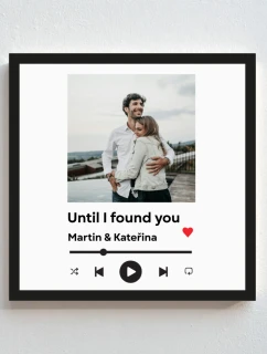 Personalizovaný plakát v rámu - čtverec 20x20 - hudební přehrávač