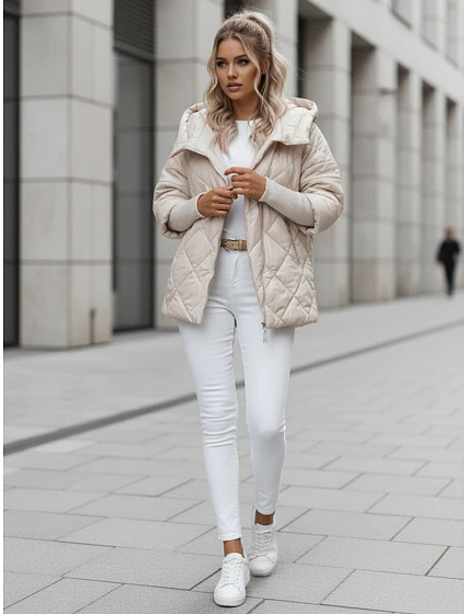 Dámská přechodná bunda model 22064242 krémová Dstreet - FashionStreet
