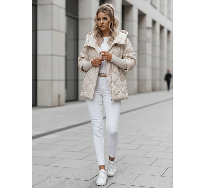 Dámská přechodná bunda TY4856 krémová - Dstreet Dámská přechodná bunda TY4856 krémová - Dstreet