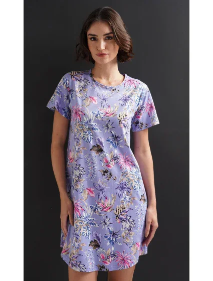 Dámská noční košile s krátkým rukávem model 19902956 - Vienetta Dámská noční košile s krátkým rukávem model 19902956 - Vienetta