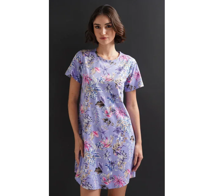 Dámská noční košile s krátkým rukávem model 19902956 - Vienetta Dámská noční košile s krátkým rukávem model 19902956 - Vienetta