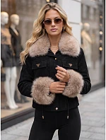 Kurtka damska zimowa z futerkiem czarna model 22386897 - FashionStreet Kurtka damska zimowa z futerkiem czarna model 22386897 - FashionStreet