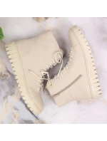 Rieker W RKR279C béžové zateplené boty na platformě