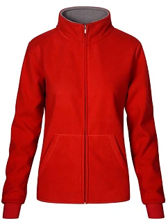 Promodoro 7985 Dámská dvojitá fleecová bunda 40.7985 red/light grey
