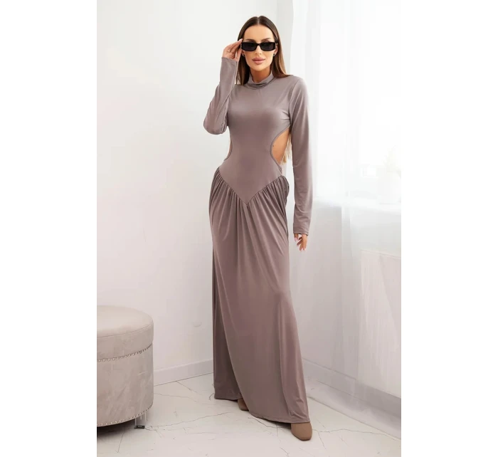 Dámská dlouhá šaty z viskózy s rolákem a odhalenými zády fango Dámská dlouhá šaty z viskózy s rolákem a odhalenými zády fango