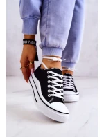 Dámské zavazováním tenisky Černá model 21579442 - S.Barski