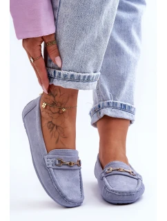 Dámské klasické semišové mokasíny modré model 21625458 - Boto