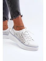 Dámské tenisky na platformě z bílé kůže model 21656159 - EVENTO Dámské tenisky na platformě z bílé kůže model 21656159 - EVENTO