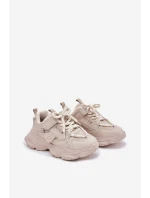 Dětské tenisky na platformě béžové model 21692440 - Boto Dětské tenisky na platformě béžové model 21692440 - Boto